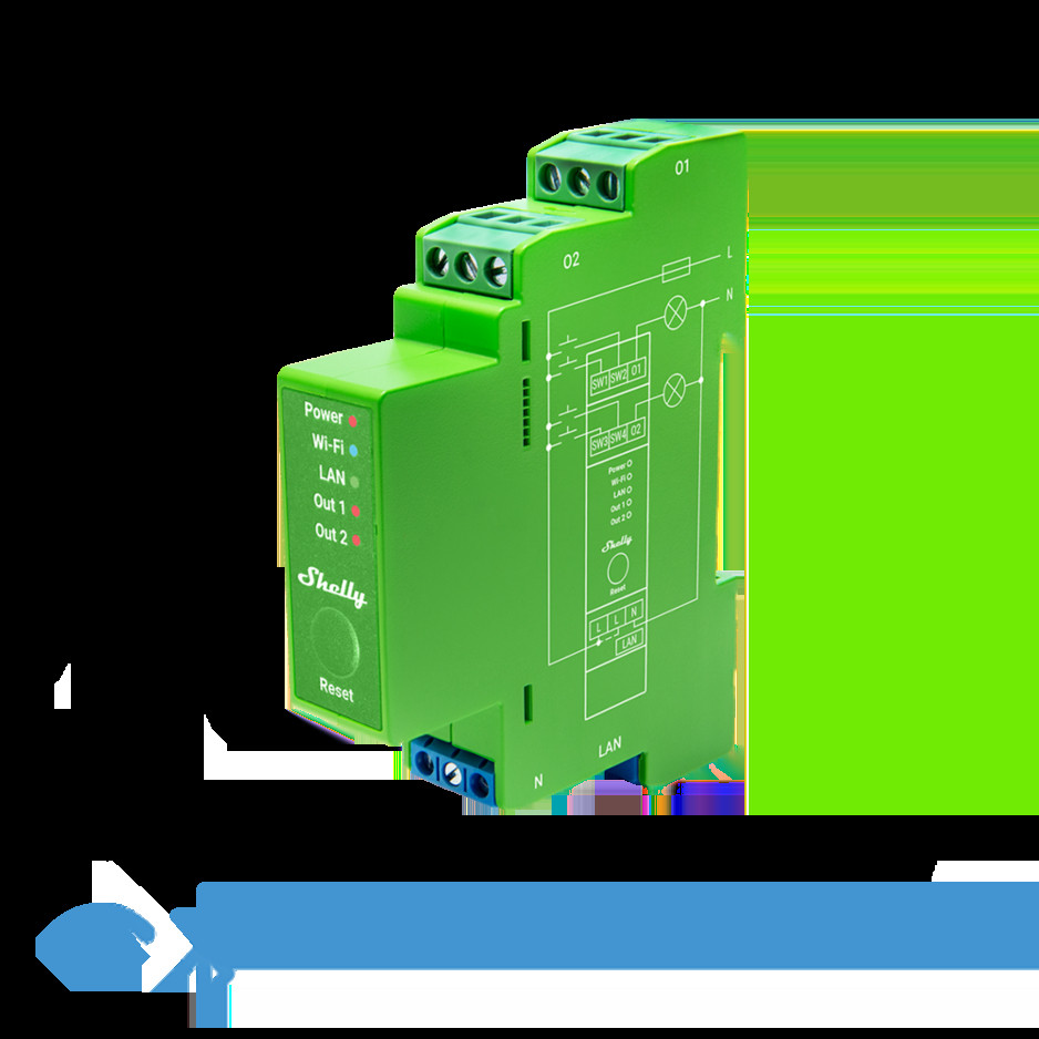 releu inteligent shelly pro dimmer 2pm, 2 canale, monitorizare consum, functie de dimming -